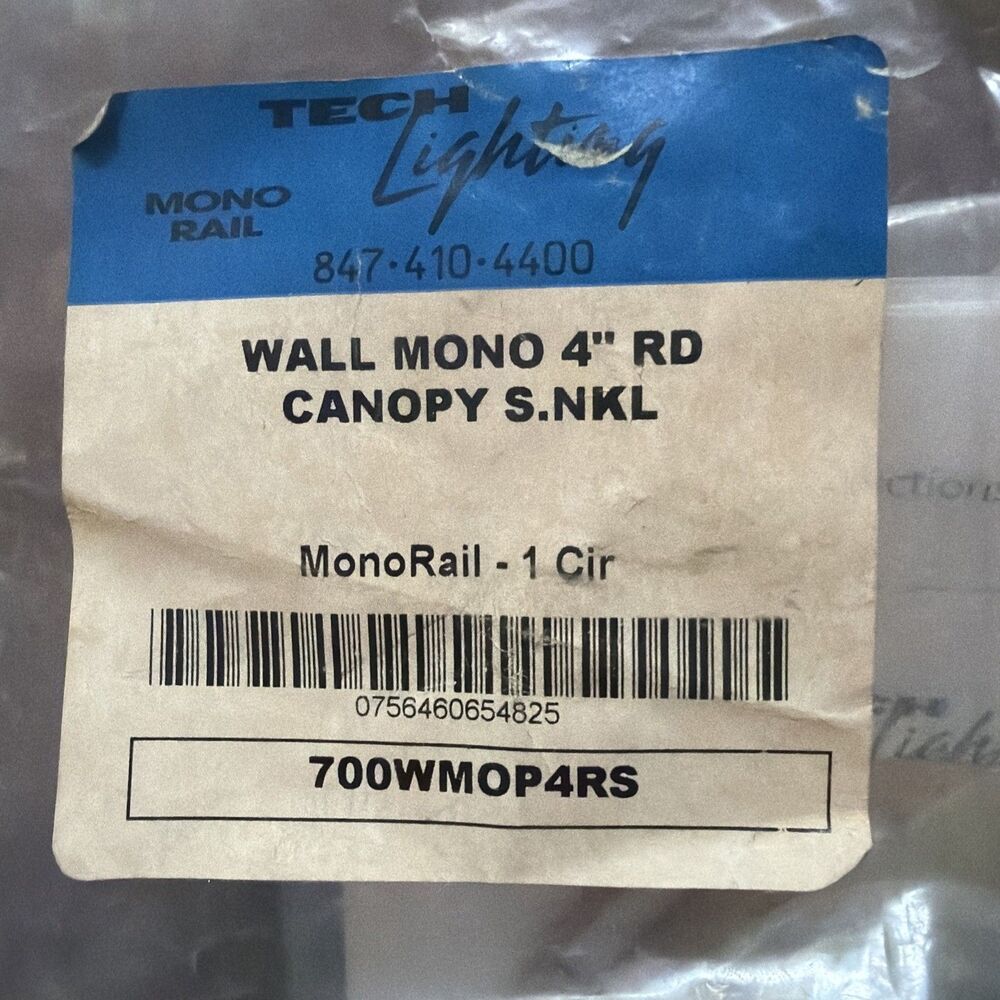 Tech Lighting 700WMOP4RS Wall MonoRail 4" Round Power Feed Canopy Single-Feed